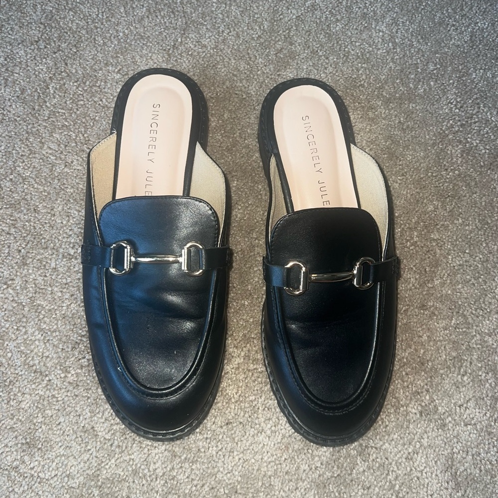 Black loafers